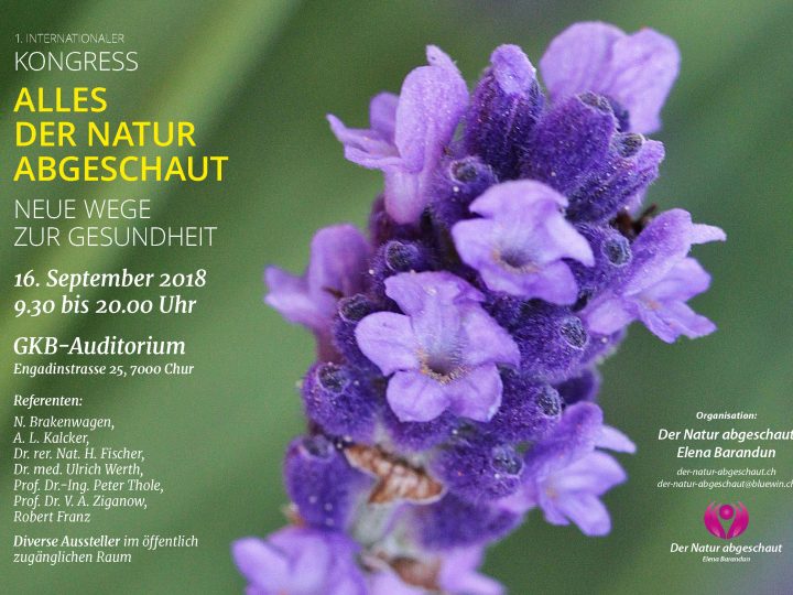 Besuchen Sie uns bei: „Alles bei der Natur abgeschaut“ am 16.09.18 in Chur (CH)