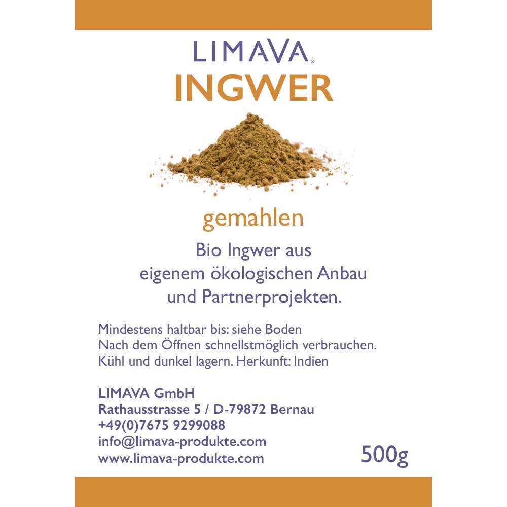 Bio Zimt Ingwer Kapseln, Pulver und weitere Produkte LIMAVA
