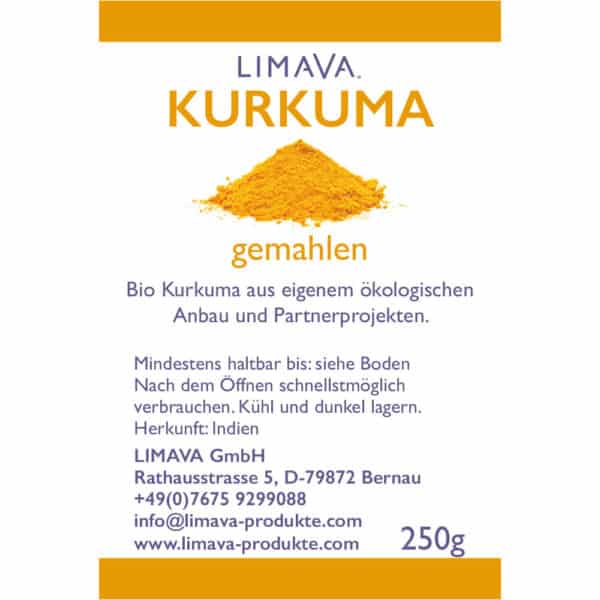 Bio Kurkuma Curcuma Kapseln, Pulver und weitere Produkte LIMAVA